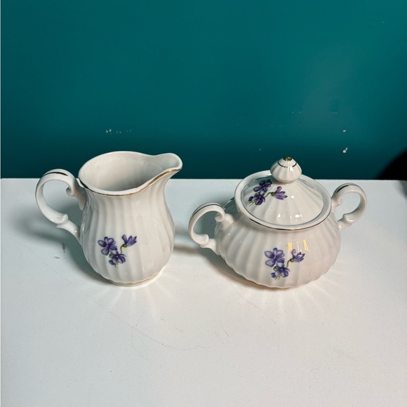 Supreme White Ceramic Base Cream and Sugar Set Vintage - Picture 3 of 6